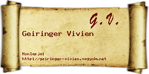 Geiringer Vivien névjegykártya